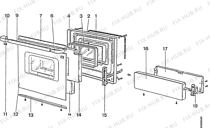 Взрыв-схема комплектующей Frigidaire GF5502 - Схема узла Section 2